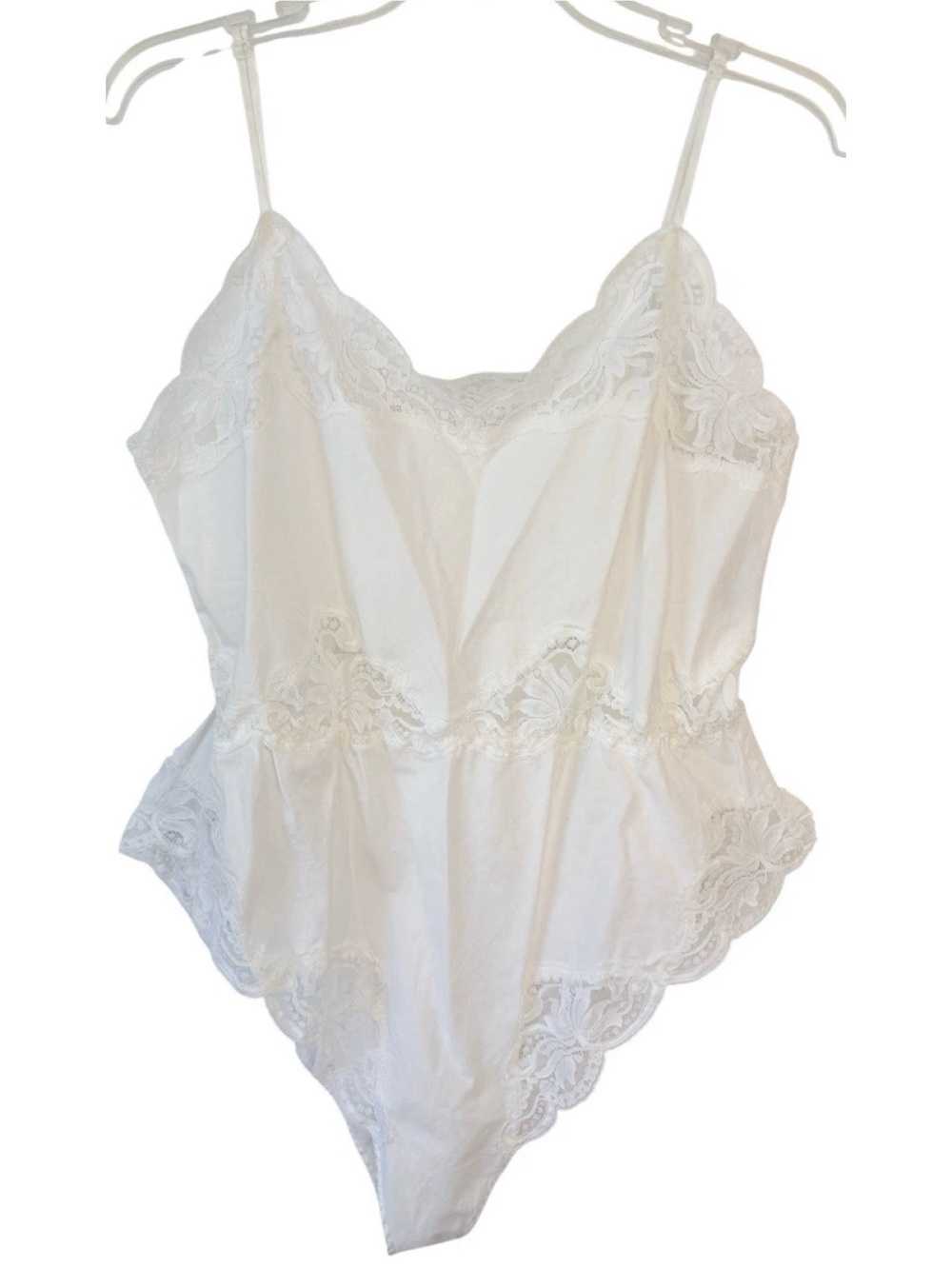 90s Axiom 100% Cotton Teddy Lingerie High Rio Cut Coquette Romantic Size Med